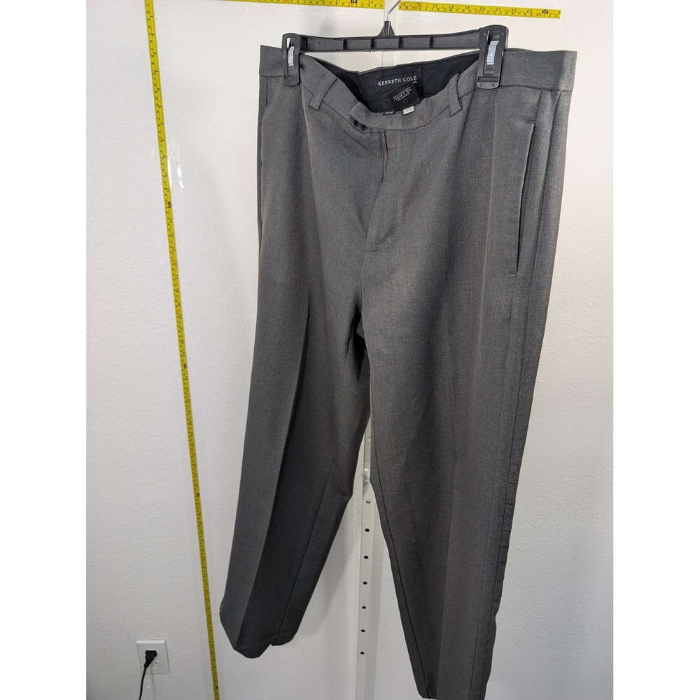 Kenneth Cole New York Men Dress Pant Charcoal Gray Flat Front 36/30 Roma Fall 03